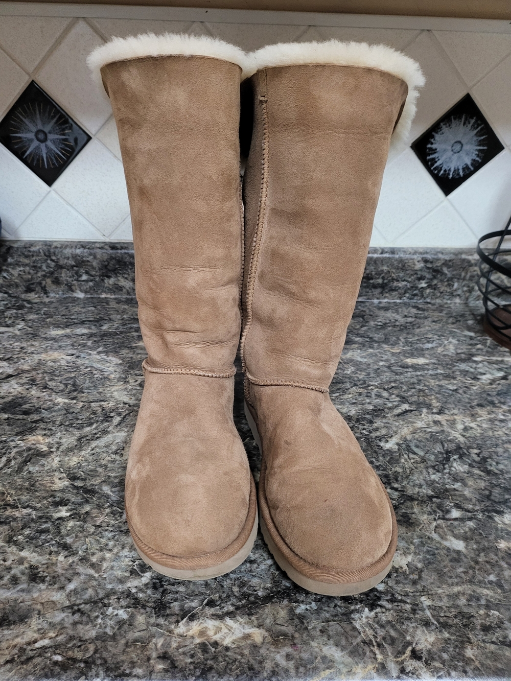 UGG Tall Suede Shearling Boots - Chestnut/Tan Bailey